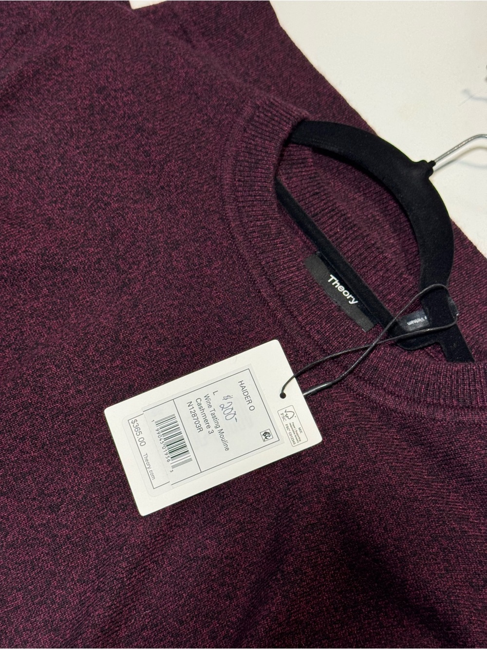 Theory Men's Crewneck Sweater in Heathered Burgundy